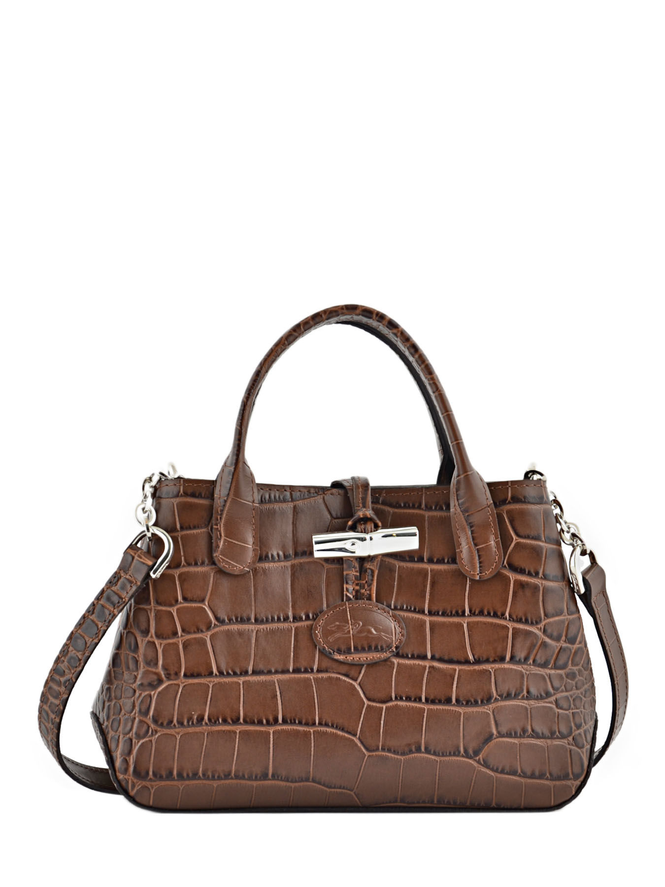 Longchamp Messenger bag Roseau croco - Best prices