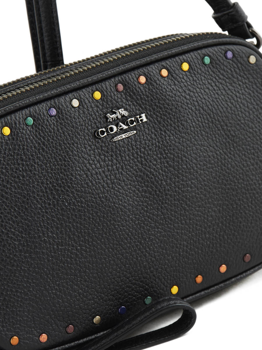 Shoulder Bag Rainbow Rivets Leather Coach
