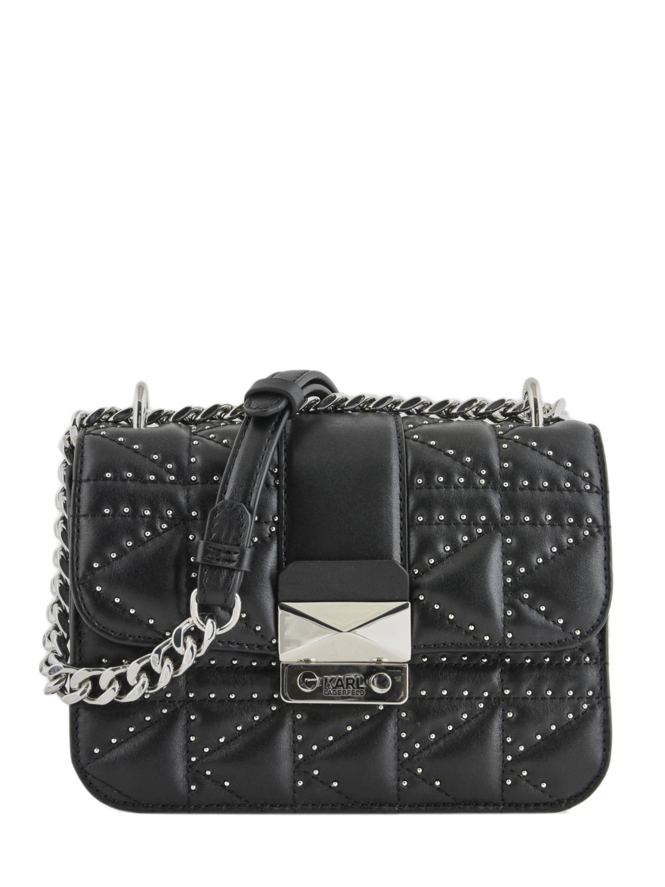 Sac bandoulière Karl Lagerfeld 91KW3048 994 blak nickel en vente au