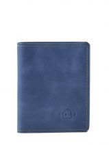 Porte-cartes Cuir Etrier Bleu blanco 600021