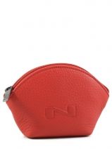 Porte-monnaie Cuir Nathan baume Rouge original n 340N