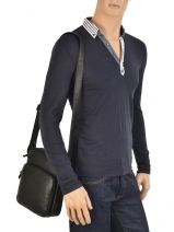 Sac Bandouli�re Lancaster Noir soft vintage homme 320-12-vue-porte