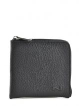 Porte-monnaie Cuir Nathan baume Noir grained 200N