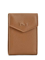 Porte-cartes Cuir Nathan baume Marron original n 225N