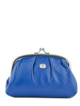 Porte-monnaie Cuir Hexagona Bleu coconut E77215