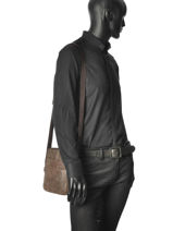 Sac Bandouli�re Serge blanco Marron meetic goal MEG13006-vue-porte