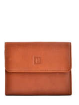 Porte-monnaie Hexagona En Cuir Marron Foncé - Modèle Xga46244 - 8x6x4 Cm Neuf
