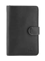 Porte-monnaie Cuir Katana Noir vachette gras 853124