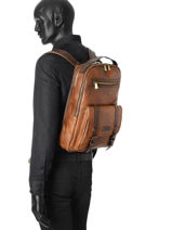 Backpack Chiarugi Brown street 54623-vue-porte