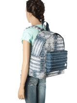 Sac � Dos 1 Compartiment Roxy Bleu back to school RJBP3538-vue-porte