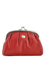 Porte-monnaie Cuir Hexagona Rouge coconut E77215