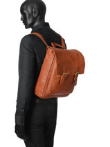 Backpack Basilic pepper Brown urban BURB07-vue-porte