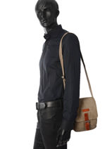 Crossbody Bag Etrier Brown canvas ECAN03-vue-porte