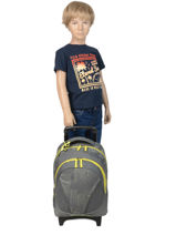 Sac � Dos � Roulettes Enfant 2 Compartiments Cameleon Gris basic BAS-SR43-vue-porte