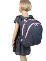 Sac � Dos Enfant 2 Compartiments Cameleon Bleu basic BAS-SD43-vue-porte