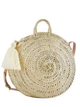 Sac Port� Main Paille Miniprix Marron paille Y8155