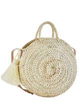Sac Port� Main Paille Miniprix Marron paille Y33155