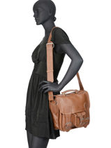 Sac Bandouli�re Cartable Cuir Paul marius Marron vintage CARTAB-S-vue-porte