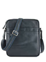 Sac Bandouli�re Foulonn� Cuir Etrier Bleu foulonne EFOU09