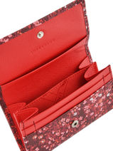 Longchamp Le pliage fleurs Porte-monnaie Rouge-vue-porte