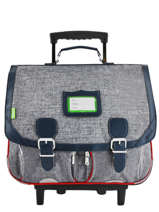 Cartable � Roulettes 2 Compartiments Tann's Gris les chines 43138