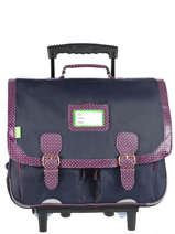 Cartable � Roulettes 2 Compartiments Tann's Noir fantaisie fille 43251
