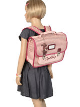 Cartable Enfant 1 Compartiment Cameleon Rose retro vinyl REV-CA32-vue-porte