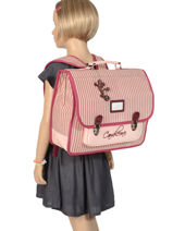 Cartable 2 Compartiments Cameleon Rose retro vinyl REV-CA38-vue-porte