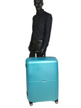 Valise Rigide Orfeo Samsonite Bleu orfeo CC4004-vue-porte