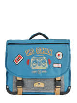 Cartable 2 Compartiments R�versible Pol fox Bleu garcon G-CA38R