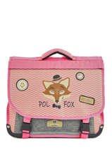 Cartable 2 Compartiments R�versible Pol fox Rose fille F-CA38R