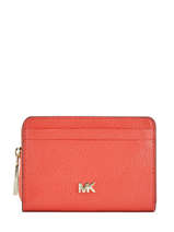 Porte-monnaie Cuir Michael kors Orange money pieces F8TF6Z0L