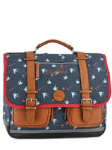 Cartable Fille 3 Compartiments Cameleon Bleu vintage print girl PBVGCA41