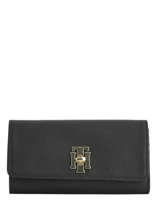Portefeuille Tommy hilfiger Noir th saffiano AW06836