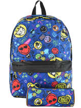 Sac A Dos 2 Compartiments Avec Trousse Offerte Smiley Noir study SLX22038