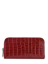 Portefeuille Croco Cuir Milano Rouge croco CR18115