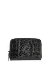Porte-monnaie Croco Cuir Milano Noir croco CR19043
