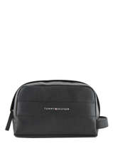 Trousse De Toilette Th Leather Cuir Tommy hilfiger Noir business AM04811
