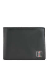 Portefeuille Leather Tommy hilfiger Black corp plaque AM05053