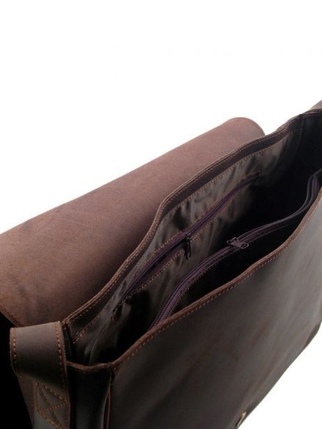 Sac Bandoulière A4 Arthur et aston Marron nicolas 005295 vue secondaire 3