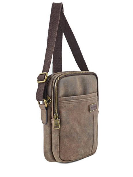 Sac Bandoulière Serge blanco Marron meetic goal MEG13006 vue secondaire 3