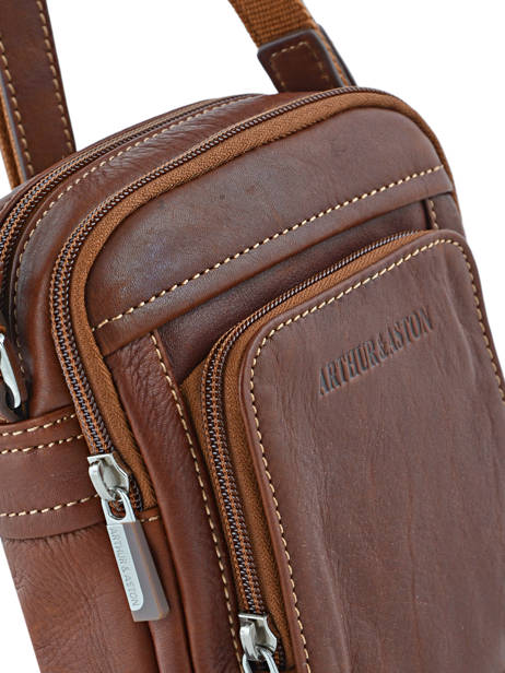 Sac Bandoulière Arthur et aston Marron jasper 1589-08 vue secondaire 1