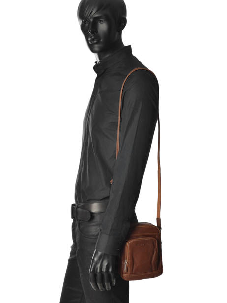 Sac Bandoulière Arthur et aston Marron jasper 1589-08 vue secondaire 2