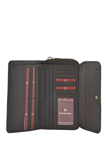 Porte-monnaie Cuir Hexagona Marron granulad 467433 vue secondaire 3