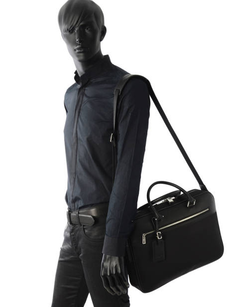 Briefcase 1 Compartment + 15'' Pc Azzaro Black fence AZ675439 other view 3