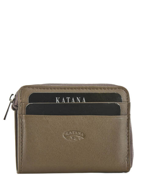 Porte-monnaie Zippé Cuir Katana Gris daisy 553042