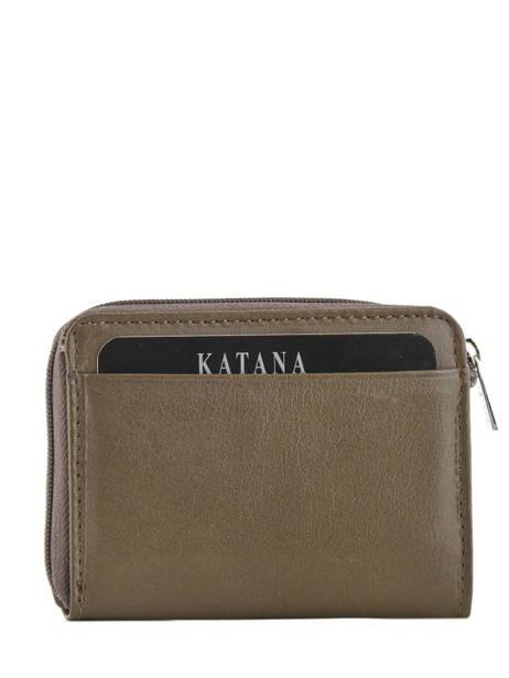 Porte-monnaie Zippé Cuir Katana Gris daisy 553042 vue secondaire 1