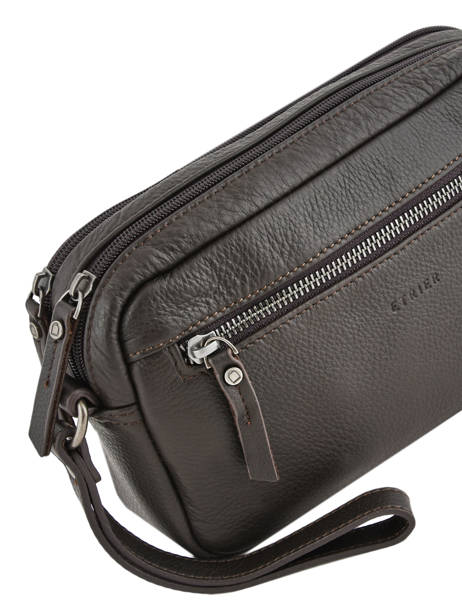 Pochette Homme Foulonné Cuir Etrier Marron foulonne EFOU11 vue secondaire 1