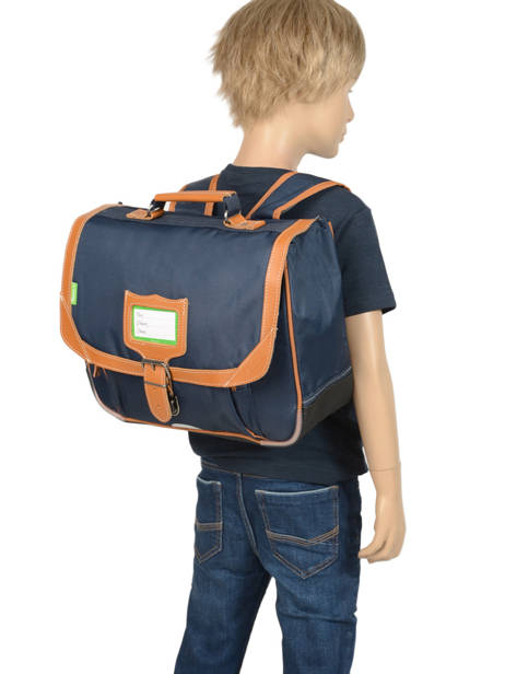 Cartable 1 Compartiment Avec Trousse Assortie Tann's Bleu les unis 35111 vue secondaire 3