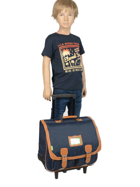 Cartable à Roulettes Avec Trousse Assortie Tann's Bleu les unis 43111 vue secondaire 3